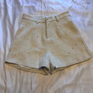 Cream Tweed Shorts – Size L